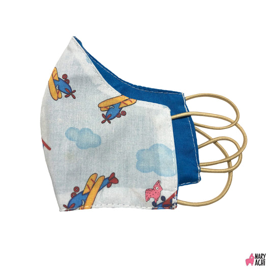 Cubreboca Tricapa Aviones - Niños - MaryAchi