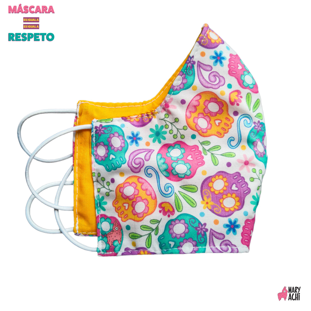 Cubreboca Tricapa Calaquitas - Adulto - MaryAchi
