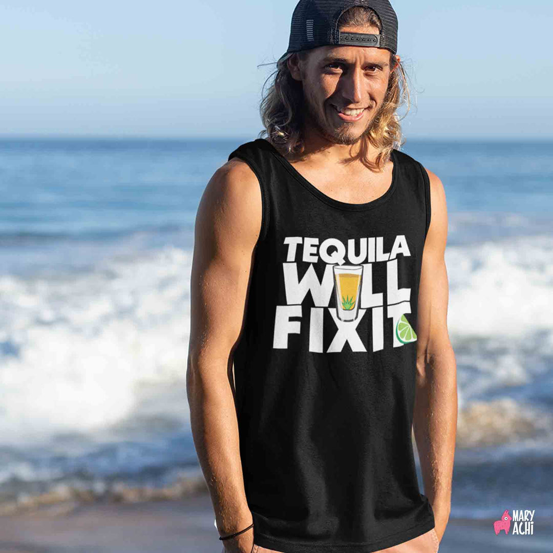 El Tequila Will Fix It Tank Top- Hombre - MaryAchi