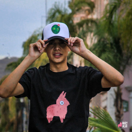 Gorra Nopal En La Frente Trucker / Blanca con Negra - MaryAchi